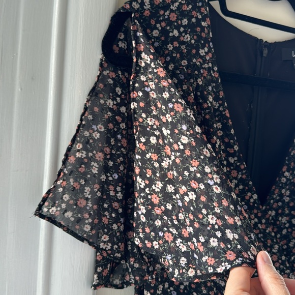 Lulus Black Floral Midi Ruffle Wrap Dress - Picture 7 of 7